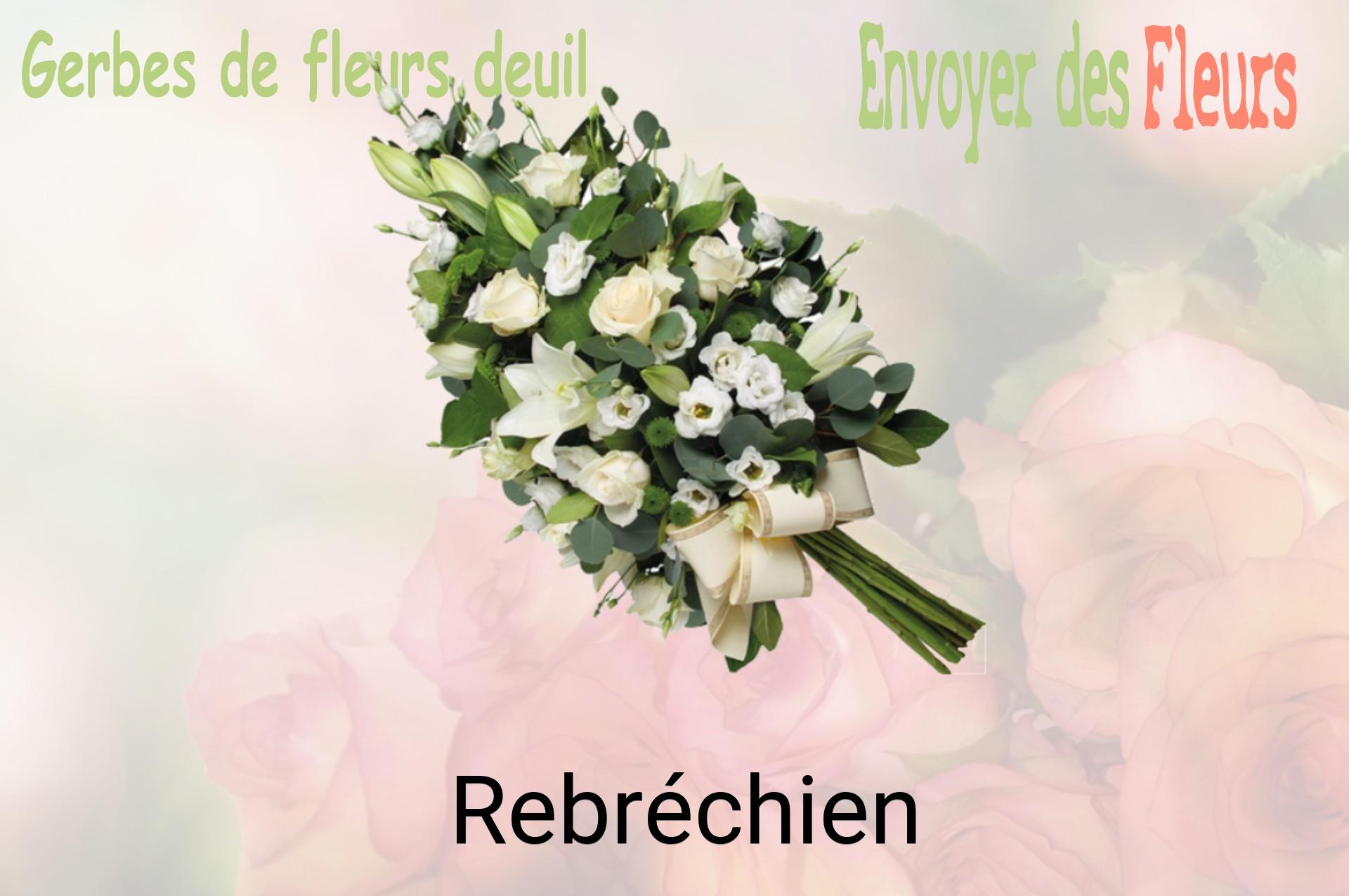 Gerbe de fleurs de deuil livrée à Rebréchien